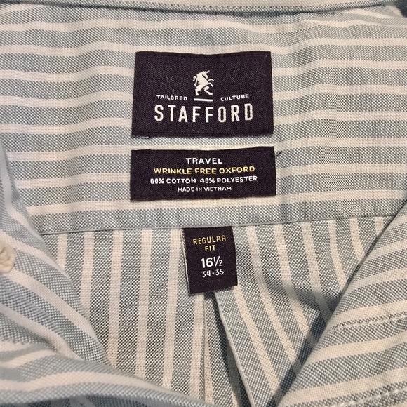 Stafford Classic Blue and White Striped Shirt - Picture 1 of 3